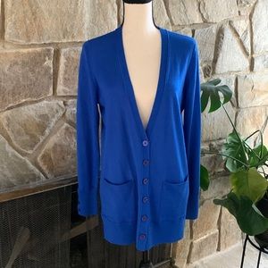 Only Mine royal blue merino wool blend cardigan size L